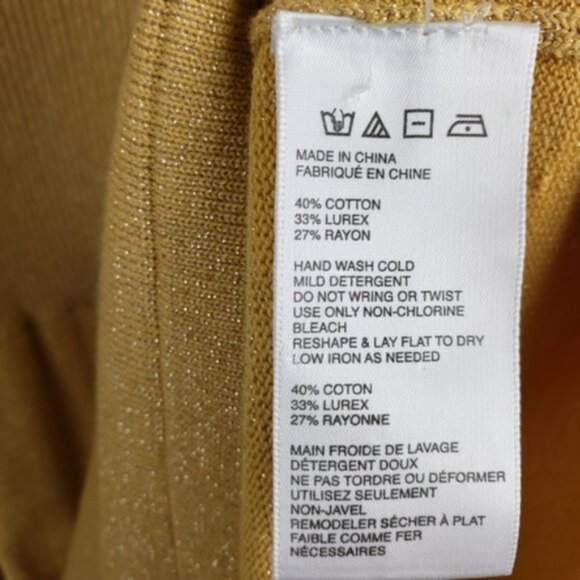 Free People 'French Girl' Sweater Mini Dress Knit Gold Metallic size S Boho - Picture 10 of 13